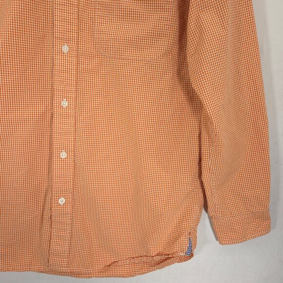 The Territory Ahead Shirt Mens M Orange Gingham Check Long Sleeve Button Down - Picture 5 of 13